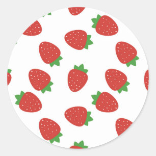 Sticker Rond Motif de fraises