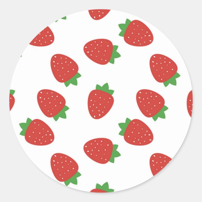 Sticker Rond Motif de fraises (Devant)