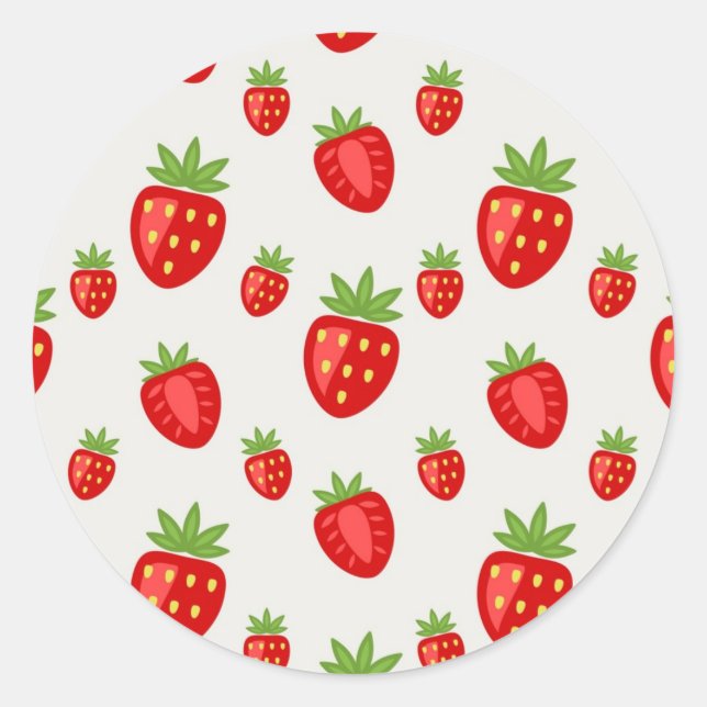 Sticker Rond Motif de fraises (Devant)