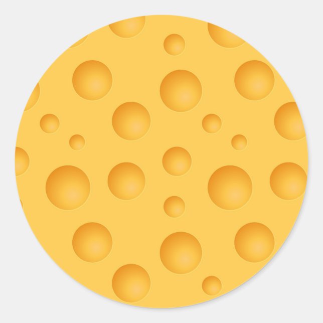 Sticker Rond Motif de fromage jaune (Devant)