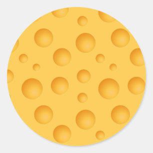 Sticker Rond Motif de fromage jaune
