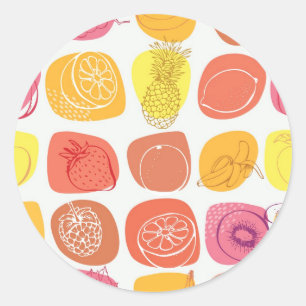 Sticker Rond Motif de fruit