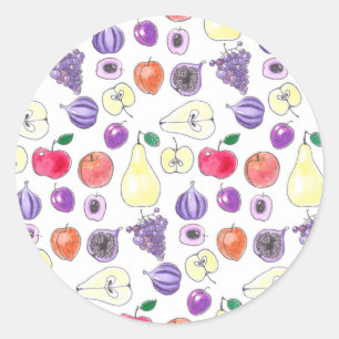 Sticker Rond Motif de fruits