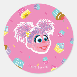Sticker Rond Motif de gâteau d'anniversaire d'Abby Cadabby