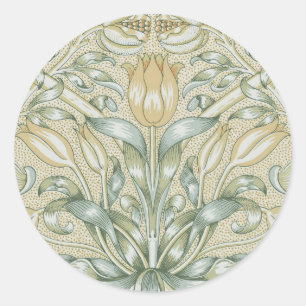 Sticker Rond Motif de grenade antique William Morris Lily