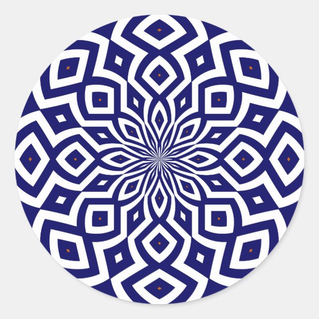 Sticker Rond motif de gribouillis hypnotique (Devant)
