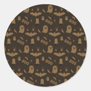 Sticker Rond Motif de Halloween mignon Boo