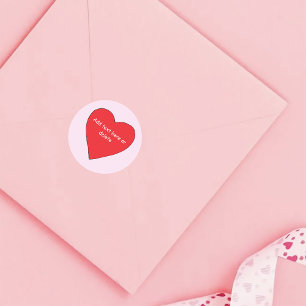 Sticker Rond Motif de la Saint-Valentin Cœurs Roses Rouges Enjo
