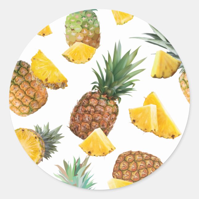 Sticker Rond Motif de l'ananas (Devant)