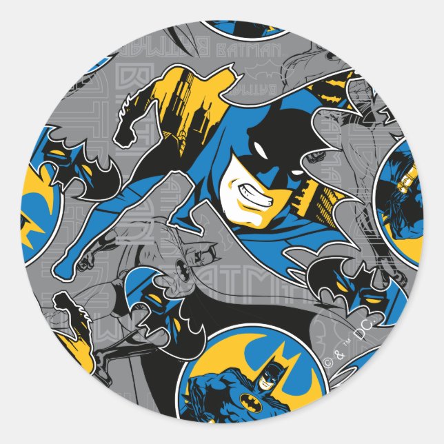 Sticker Rond Motif de lancer à fond Batman (Devant)
