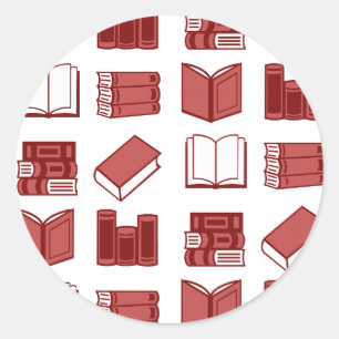 Sticker Rond Motif de lecture et d'écriture du livre rouge