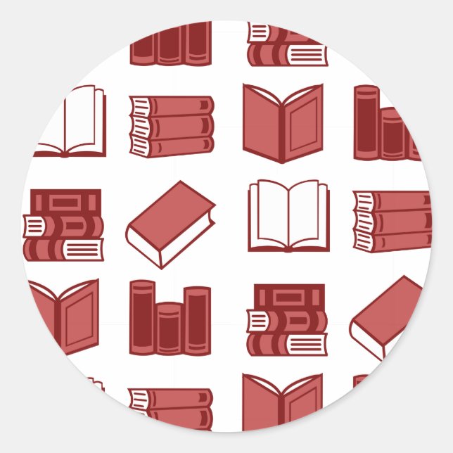 Sticker Rond Motif de lecture et d'écriture du livre rouge (Devant)