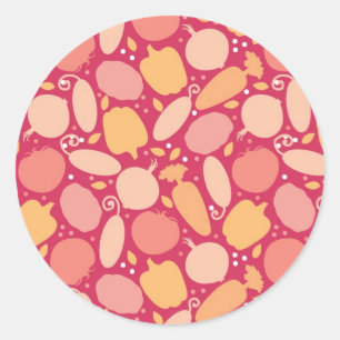 Sticker Rond motif de légumes colorés