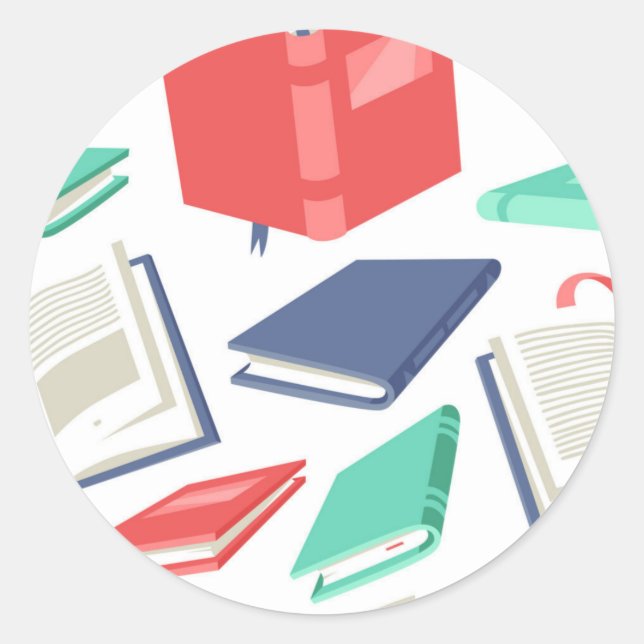Sticker Rond Motif de livre (Devant)
