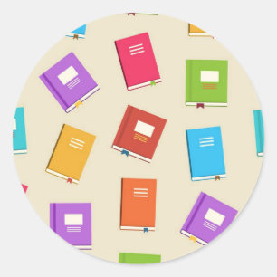 Sticker Rond Motif de livre