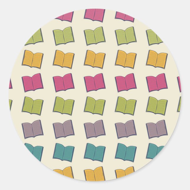 Sticker Rond Motif de livre (Devant)