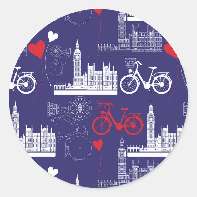 Sticker Rond Motif de Londres (Devant)