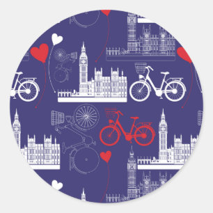 Sticker Rond Motif de Londres