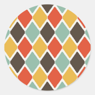Sticker Rond Motif de mode tribal ikat moderne