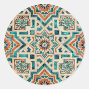 Sticker Rond Motif de mosaïque marocaine