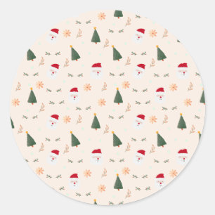 Sticker Rond Motif de Noël minimaliste mou