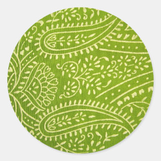 Sticker Rond Motif de paisley verte
