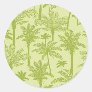 Sticker Rond Motif de palmiers verts