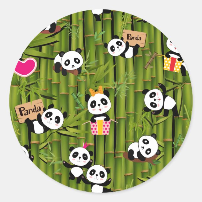 Sticker Rond Motif de Panda 2 (Devant)