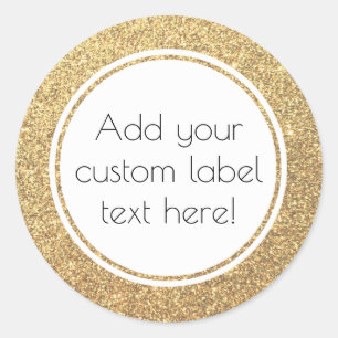 Sticker Rond Motif de Parties scintillant d'or Craft personnali