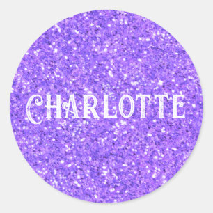 Sticker Rond Motif de parties scintillant pétillant violet