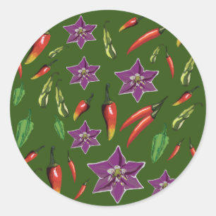 Sticker Rond motif de piments