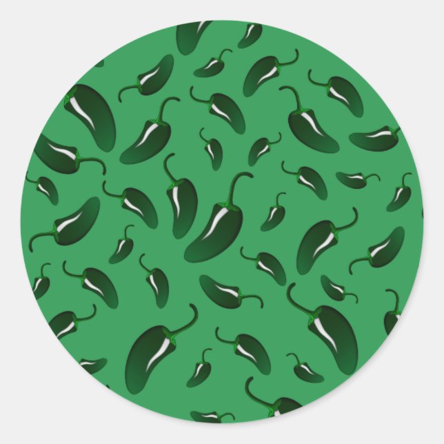 Sticker Rond Motif de piments jalapeno verts (Devant)