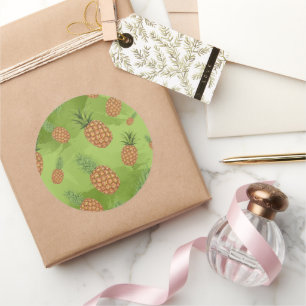 Sticker Rond Motif de pine-apple aquarelle 4