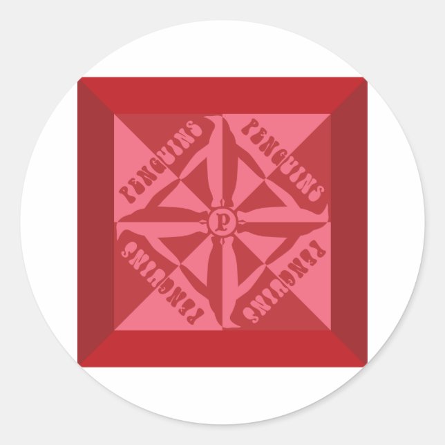 Sticker Rond Motif de pingouin (Devant)