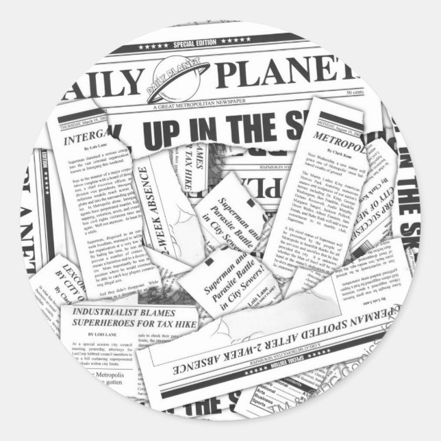 Sticker Rond Motif de planète quotidien - Blanc (Devant)