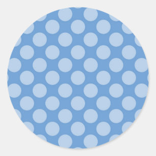 Sticker Rond Motif de pois bleu Girly frais sur les cadeaux