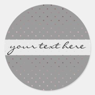 Sticker Rond motif de pois gris d'or rose minuscule de faux
