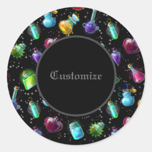 Sticker Rond Motif de potions magiques