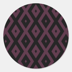 Sticker Rond Motif de prune et de diamant noir