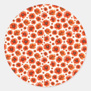 Sticker Rond Motif de puces d'aquarelle