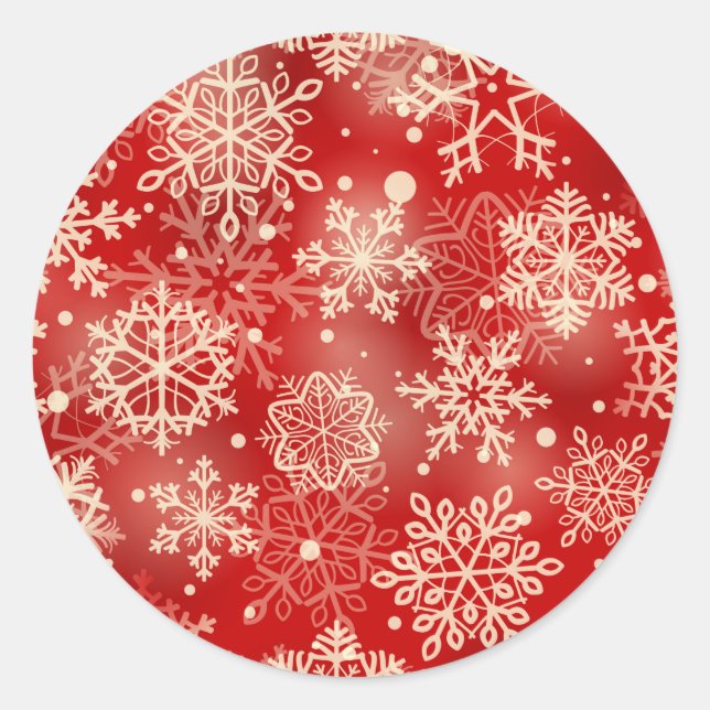 Sticker Rond Motif de snowflakes (Devant)