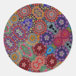 Sticker Rond Motif de surfaces composées multicolores
