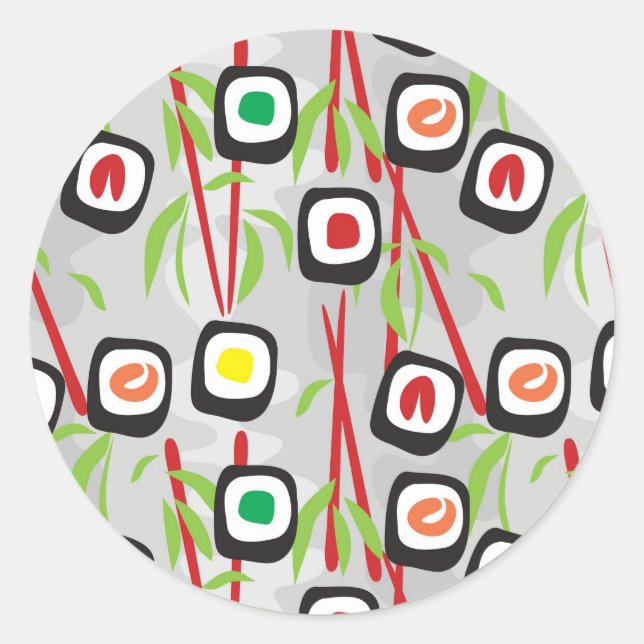 Sticker Rond Motif de sushi (Devant)