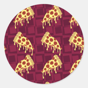Sticker Rond Motif de tarte de pizza