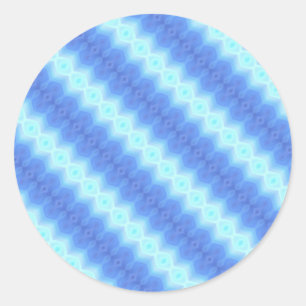 Sticker Rond Motif de texture de la bande de tricot bleu Aqua