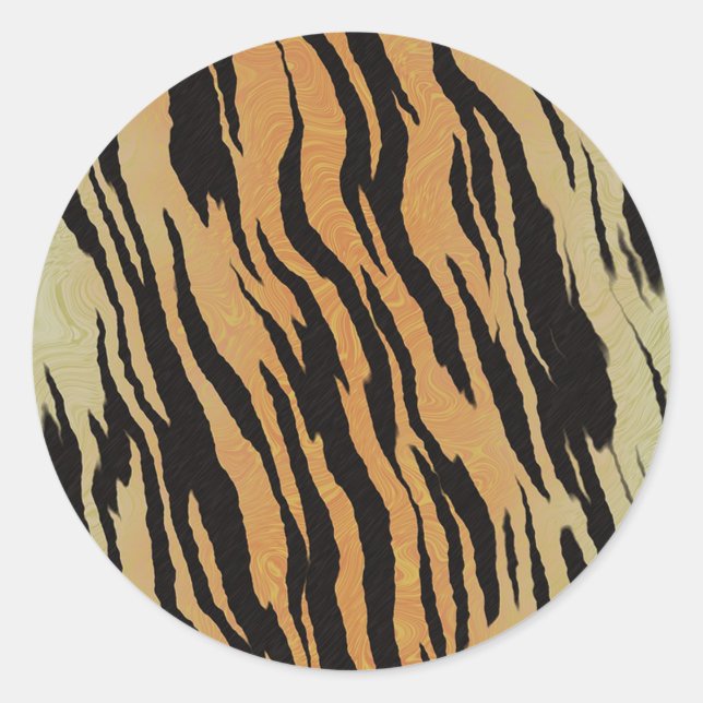 Sticker Rond Motif de tigre (Devant)