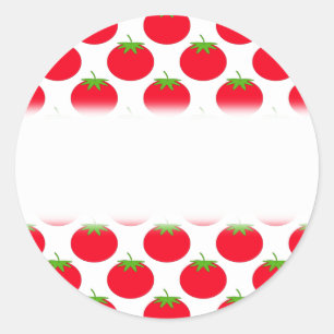 Sticker Rond Motif de tomate rouge.