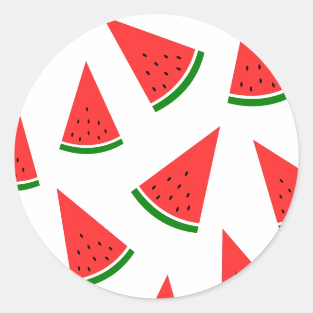 Sticker Rond Motif de tranche de pastèque sucrée (Devant)