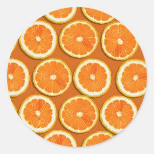 Sticker Rond Motif de tranches de citron