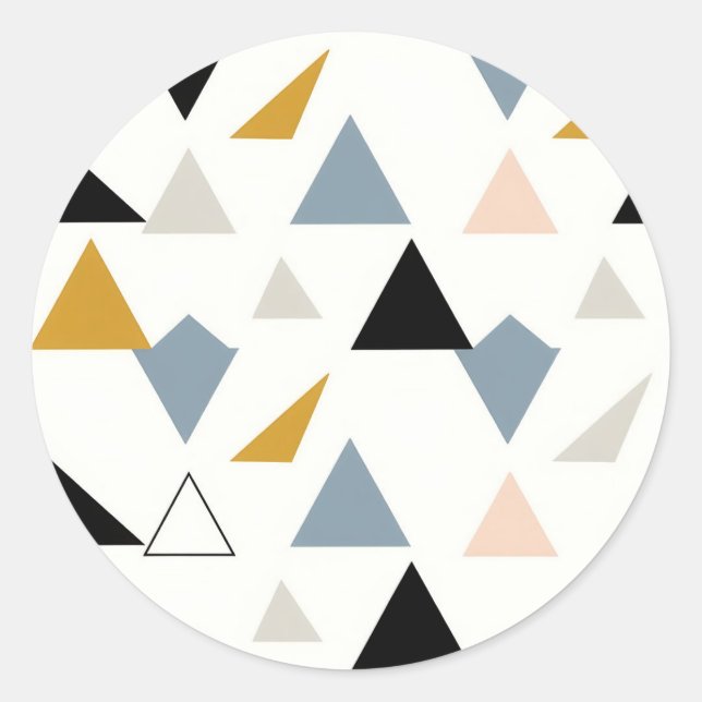 Sticker Rond Motif de triangles géométriques modernes (Devant)